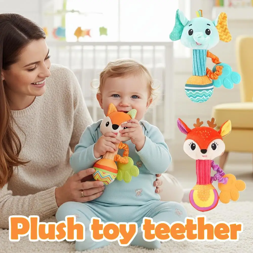 ぬいぐるみおもちゃ歯固めベビーガラガラソフトぬいぐるみ教育ガラガラ感覚ボールトレーニングおもちゃ布 S5V0