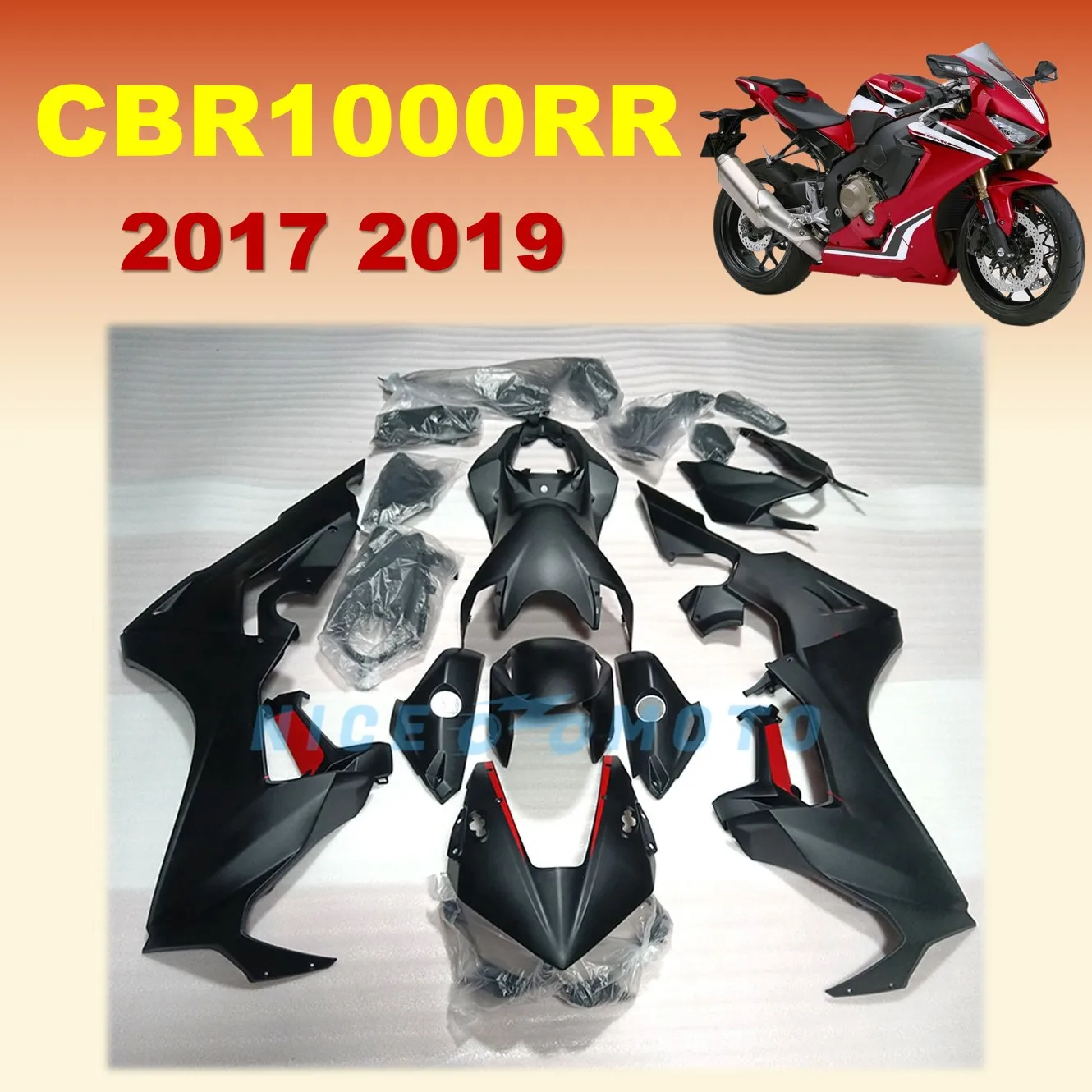 

Обтекатель мотоцикла, литьевая форма, корпус кузова, подходит для HONDA CBR1000RR 2017 2018 2019 CBR1000 RR 17 18 19, комплект обтекателей