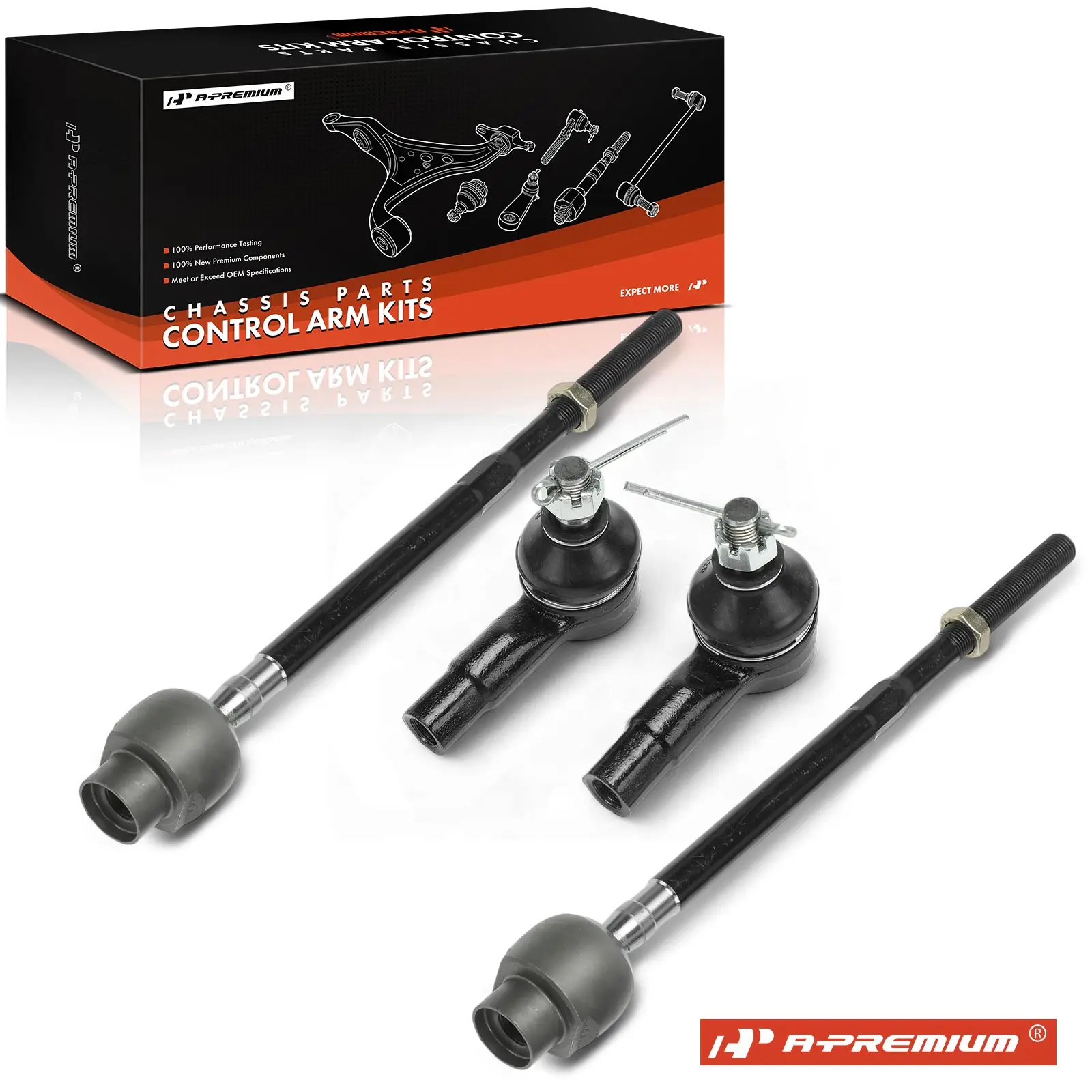A-Premium 4x Front Inner & Outer Tie Rod End Kit for Chevrolet Metro 1998-2001