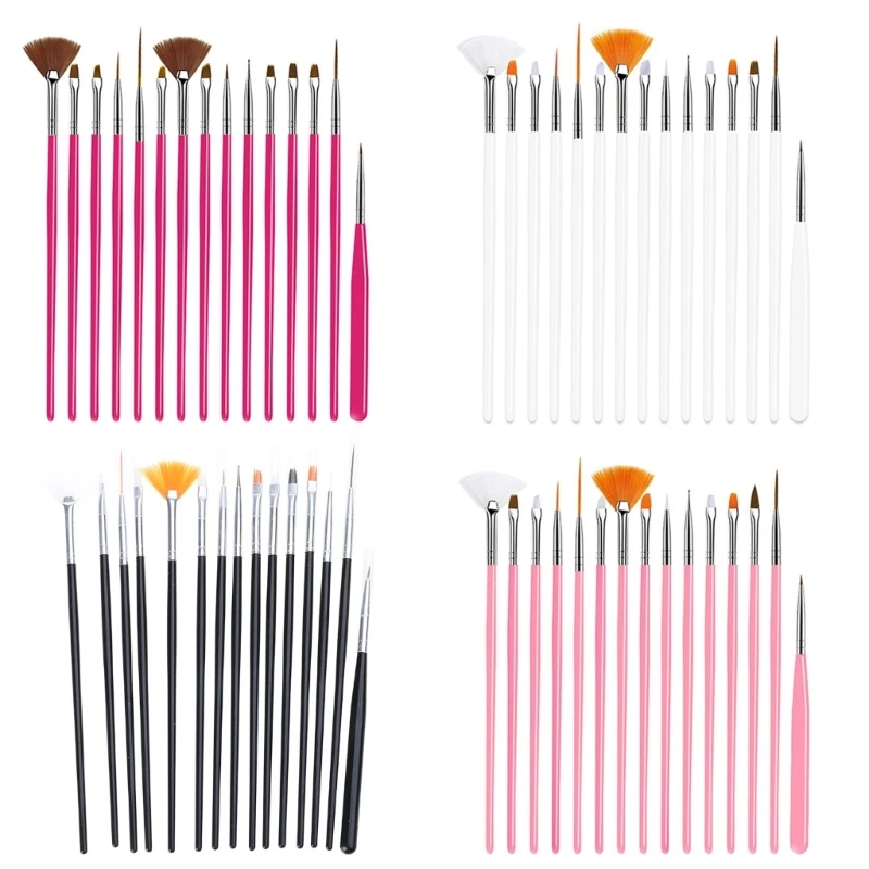 

Artists Essential Brushes With Dotting Instruments 15Pcs Set Manicure Tools For Gel Art Accessories