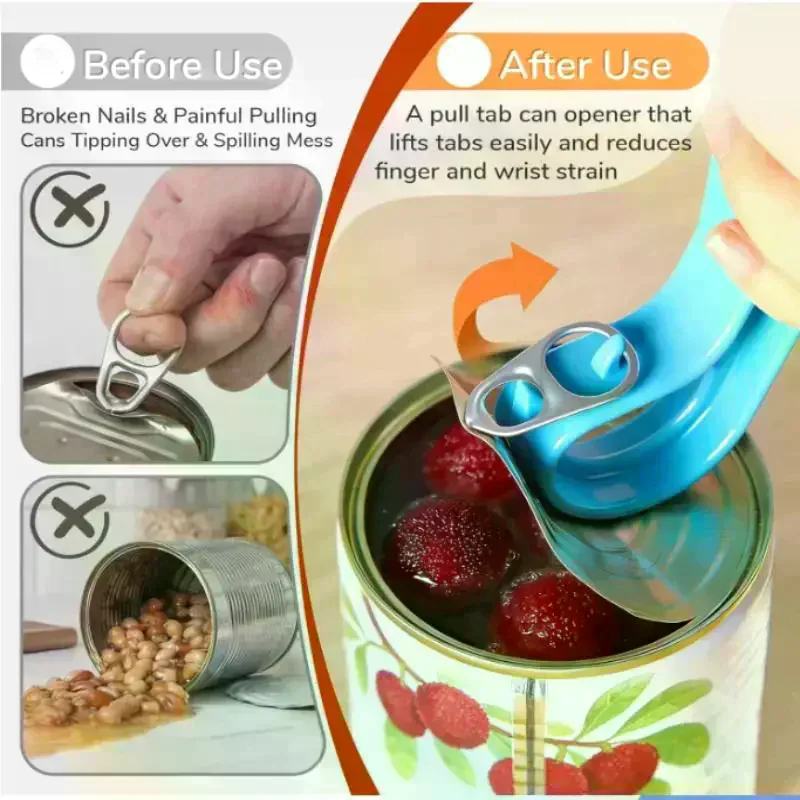 2-IN-1 Ring Pull Can Opener And Canning Jar Opener With Magnets,Can Openers For Seniors,Arthritis,Parkinson’s, Jar Openers