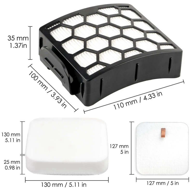 YCOC-Hepa Filters Foam Filters Compatible For Shark LA502, LA322, LA702, LA502, LA301, Upright Vacuum Replacement Filter