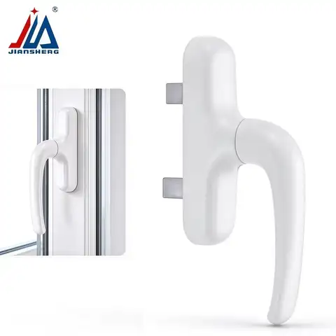 Aluminum Alloy Tilt and Turn Window Handle with Double Fork Connector, Replacement Lever for Aluminum PVC UPVC Casement Windows