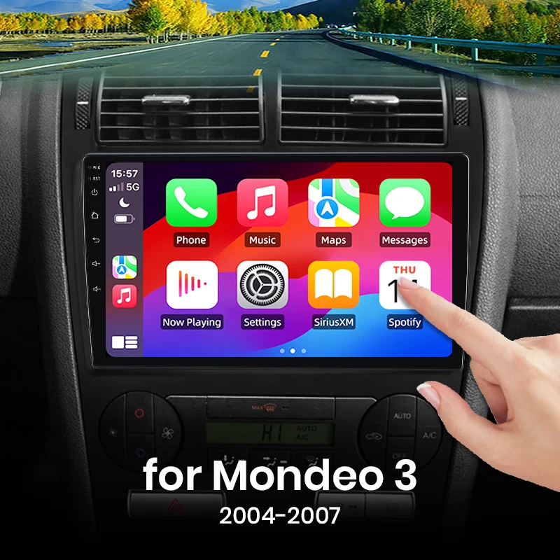 Pour Mondeo 3 2004-2007 CarPlay sans fil pour Apple Android Auto autoradio GPS IPS RDS FM WiFi BT 4G 8Core multimédia stéréo