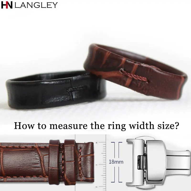 Leather Watch Bracelet Ring Loop Buckle Watchband Keeper Loop 14 16mm 18mm 20mm 22mm 24mm 26mm Holder Retainer Accessories 2pcs