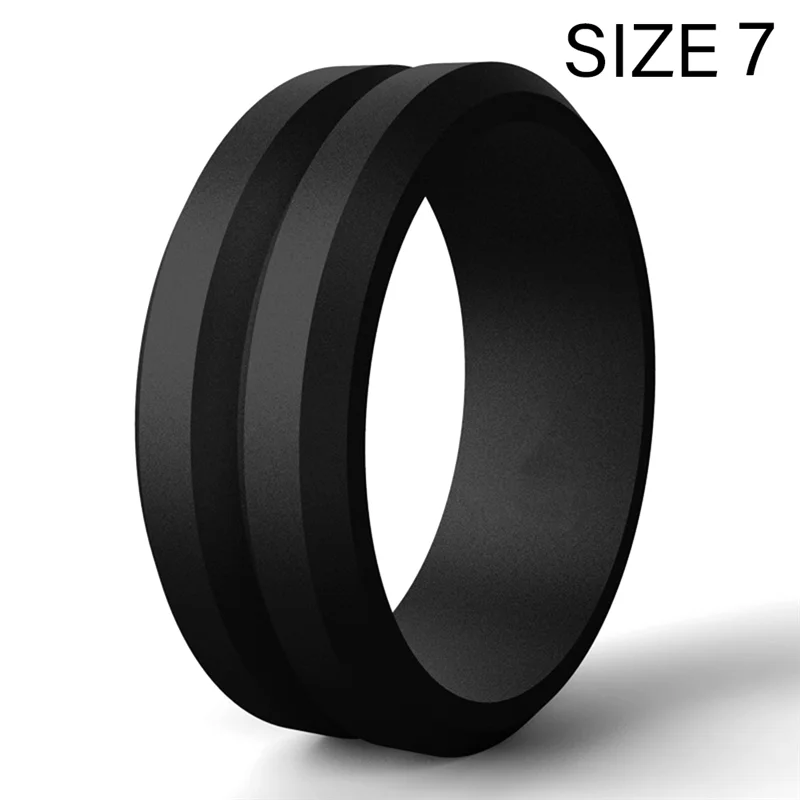 ABQR 8mm Popular 7-14 Size for Men Women Silicone Cool Rings Silicone Wedding Ring Environmental Outdoor Sports RingX2 7