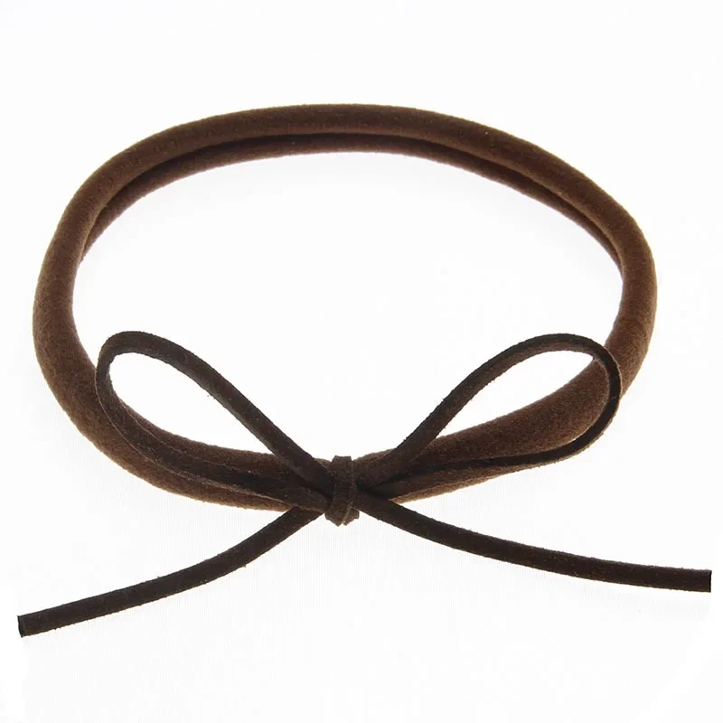 5pcs/lot Infant Toddler Baby Girls Suede Solid Bow Elastic Nylon Headband Baby Headbands New Kids Hairband Hair Accessories
