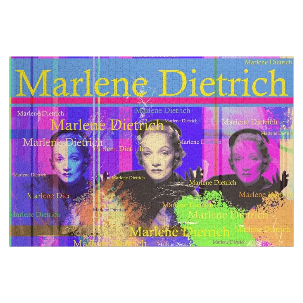 

Marlene Dietrich portrait, aesthetic collage, famous German film icon Jigsaw Puzzle With Photo Customized Kids Gift Puzzle