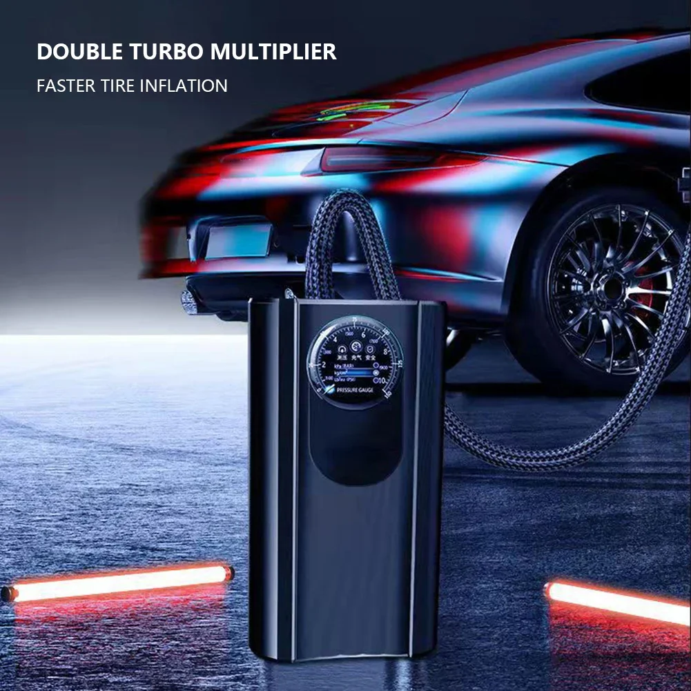 سيارة كهربائية منفاخ لإطارات السيارة عالية الدقة ضاغط هواء صغير سريع تضخيم الإطارات الإلكترونية نفخ مضخة ولاعة السجائر