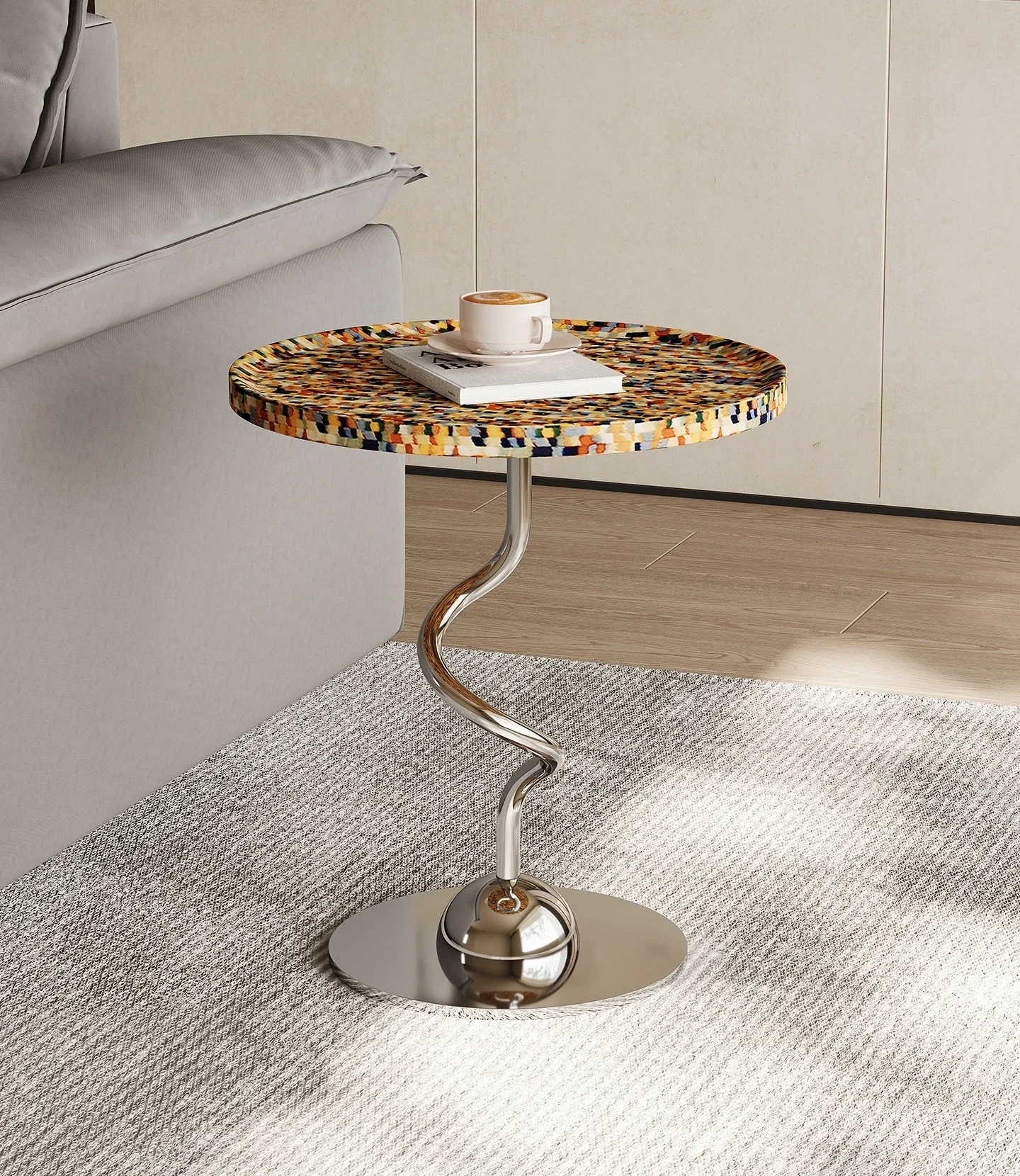Limited Offer Rainbow Design Creative Sofa Side Few Living Room Home Light Luxury Art Balcony Small Coffee Table