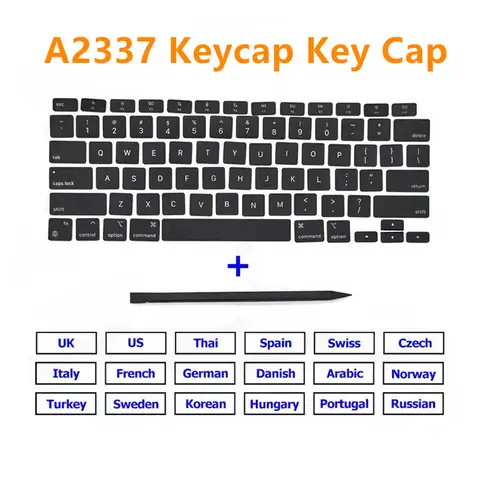Nieuwe Vervanging Keycaps Toetsen Key Cap Voor Macbook Air 13 "M1 A2337 Toetsenbord Keycap US UK Spanje Frans Russisch Hongarije 2020 Jaar