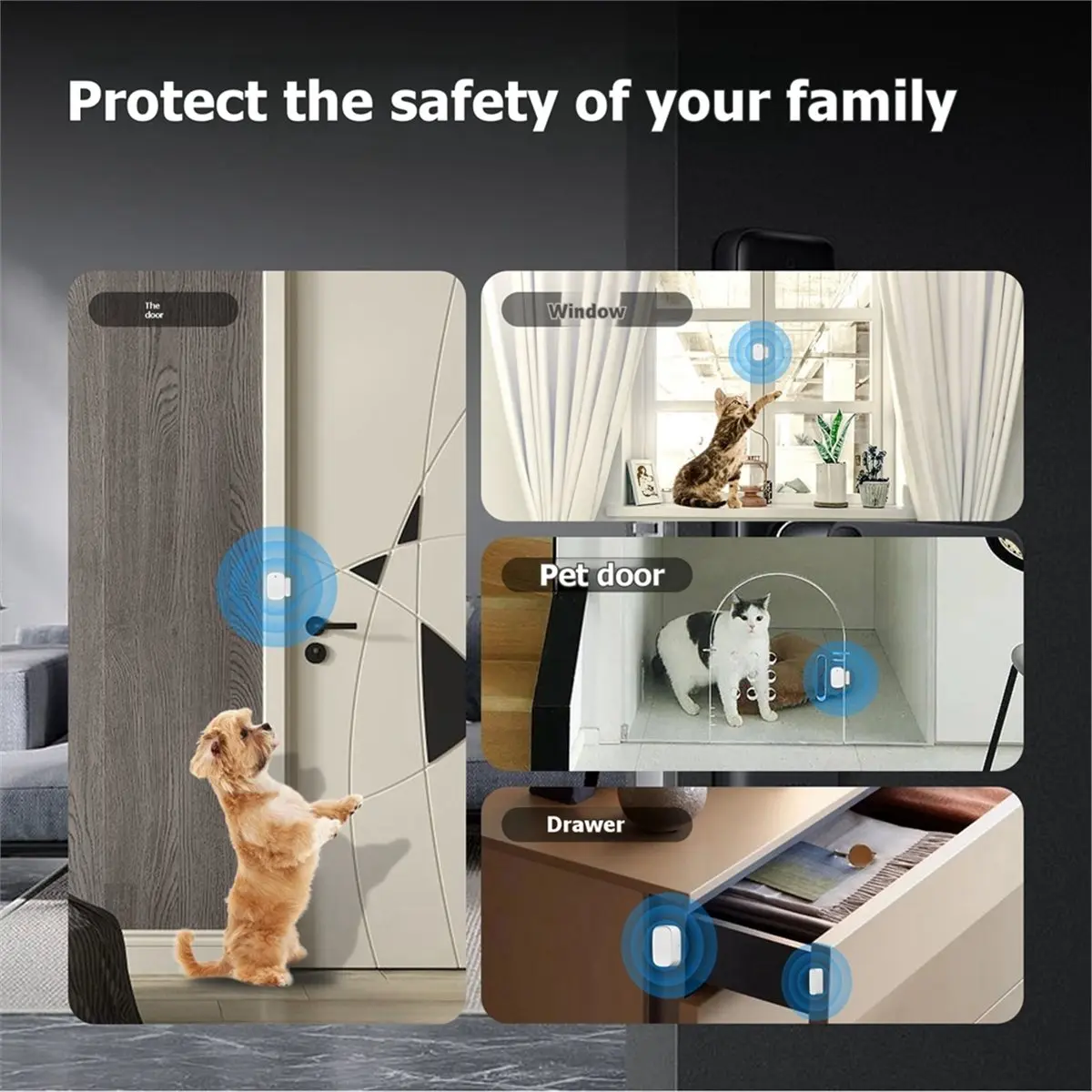 Tuya ZigBee Smart Window Door Gate Sensor Detector Wireless Home Security Alart System Anti-Theft Entry Monitor