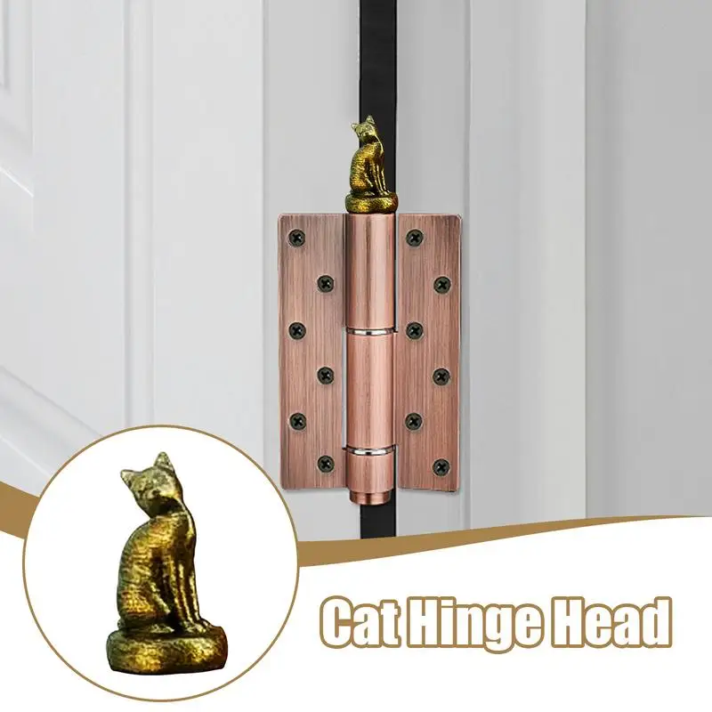 3PCS Cat Hinge Heads Magnetic Resin Animal Door Topper Decoration Cat Gargoyle Door Hinge Pin Heads Little Kittens Door Hinge