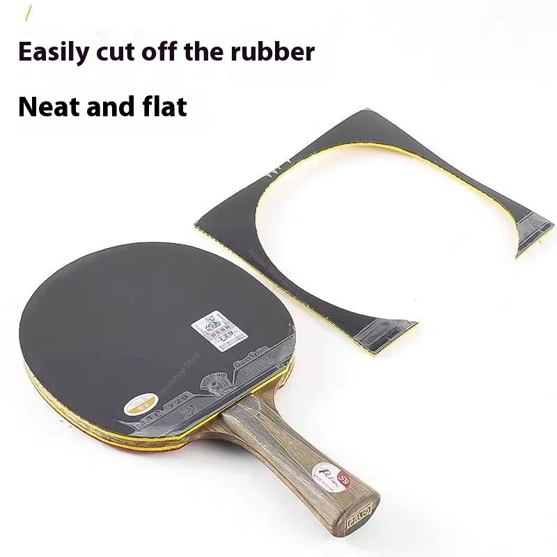 Table Tennis Racket Rubber Cutting Machine Double Roller Bearing Manual Press Ping-Pang Bat Rubber Edge Cutter Pasting Device