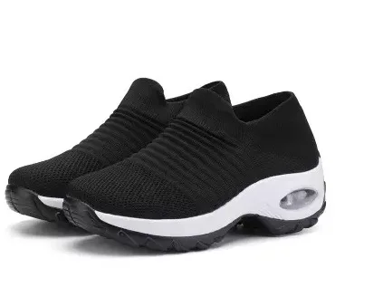 Zapatillas de deporte para mujer, zapatillas ortopédicas con plataforma, zapatos para caminar blancos, negros y rojos, informales, 2021