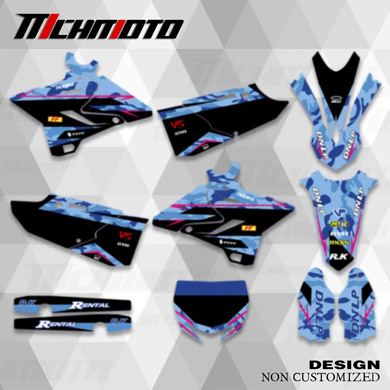 MCHMFG For YAMAHA YZ125 YZ250 2015 2016 2017 2018 2019 2020 2021 Motorcycle Full Sticker Graphics Kit Number Name Custom Sticker