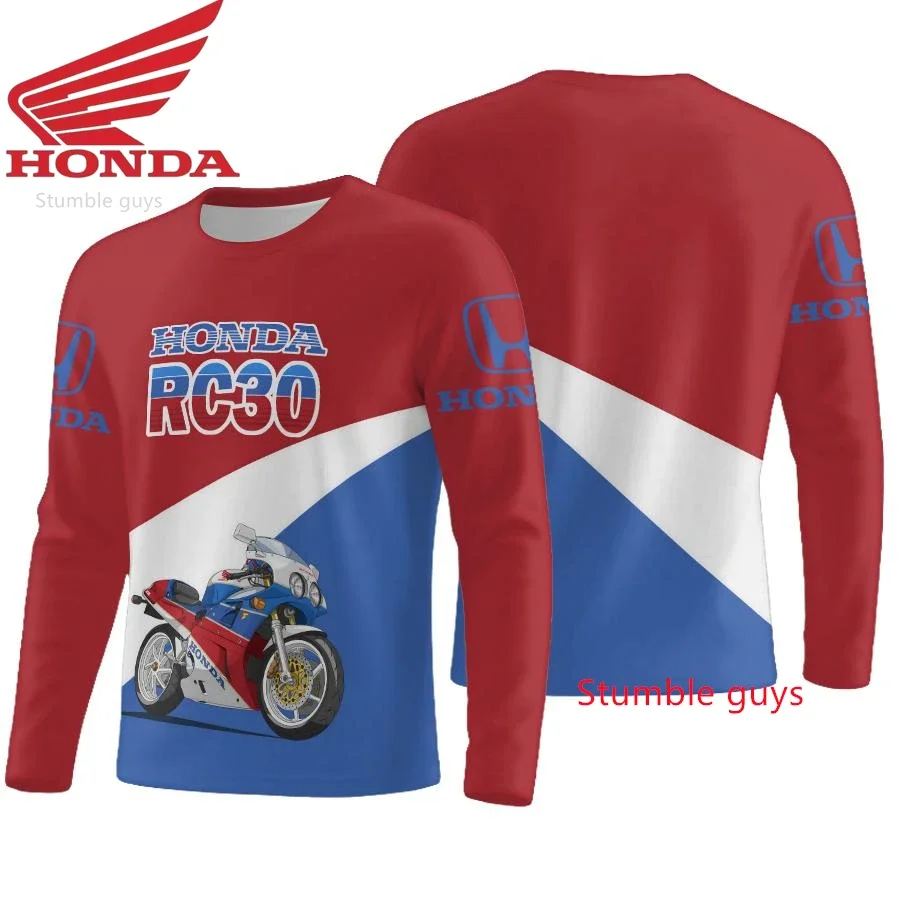 

Honda Men Long Sleeve T-Shirt Spring Autumn Casual Women Clothes Cool Street Fashion Tee​