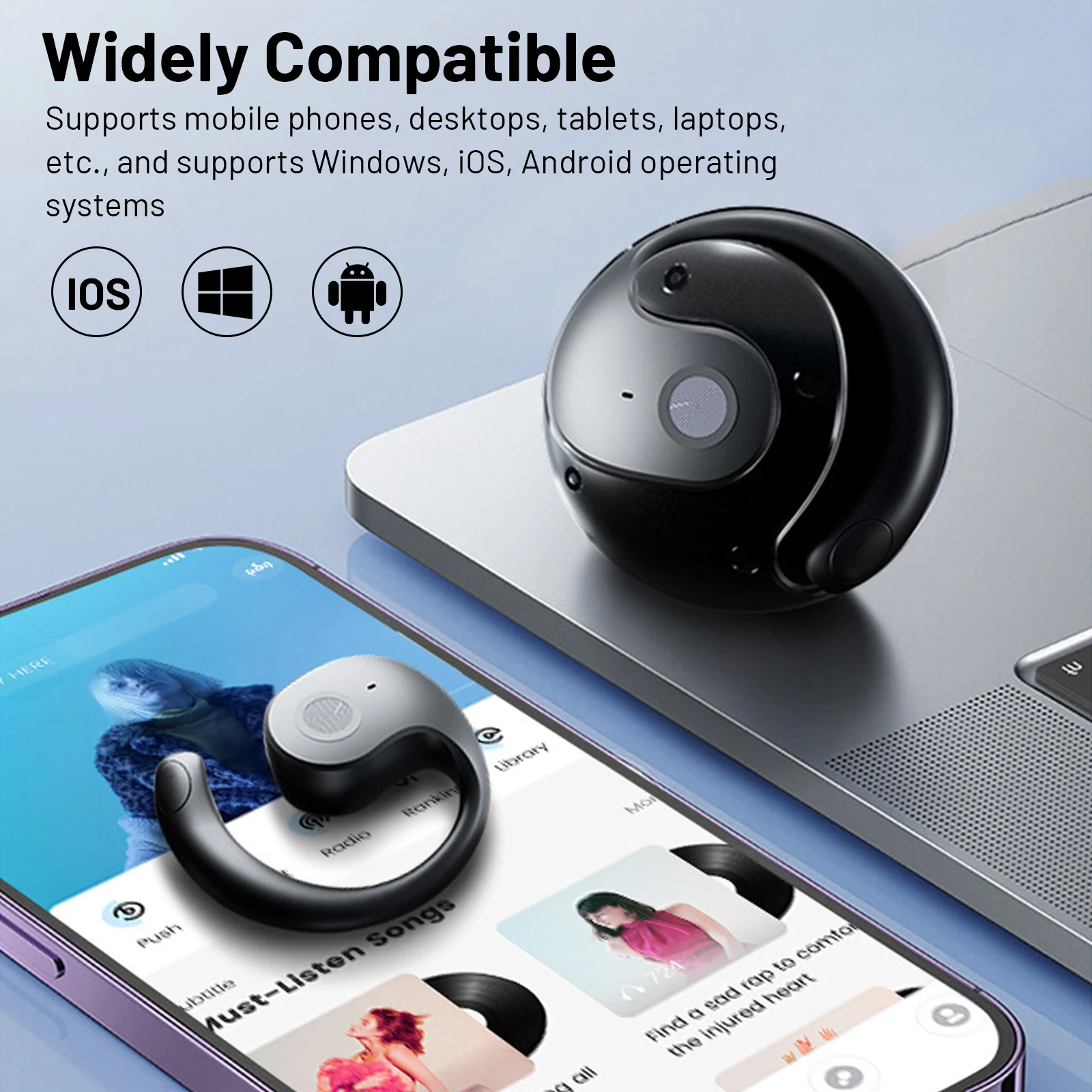 Bluetooth Earphones Real Time Translation Earbuds with Stereo Sound AI Wireless Translator Pods Support 114 Different Languages