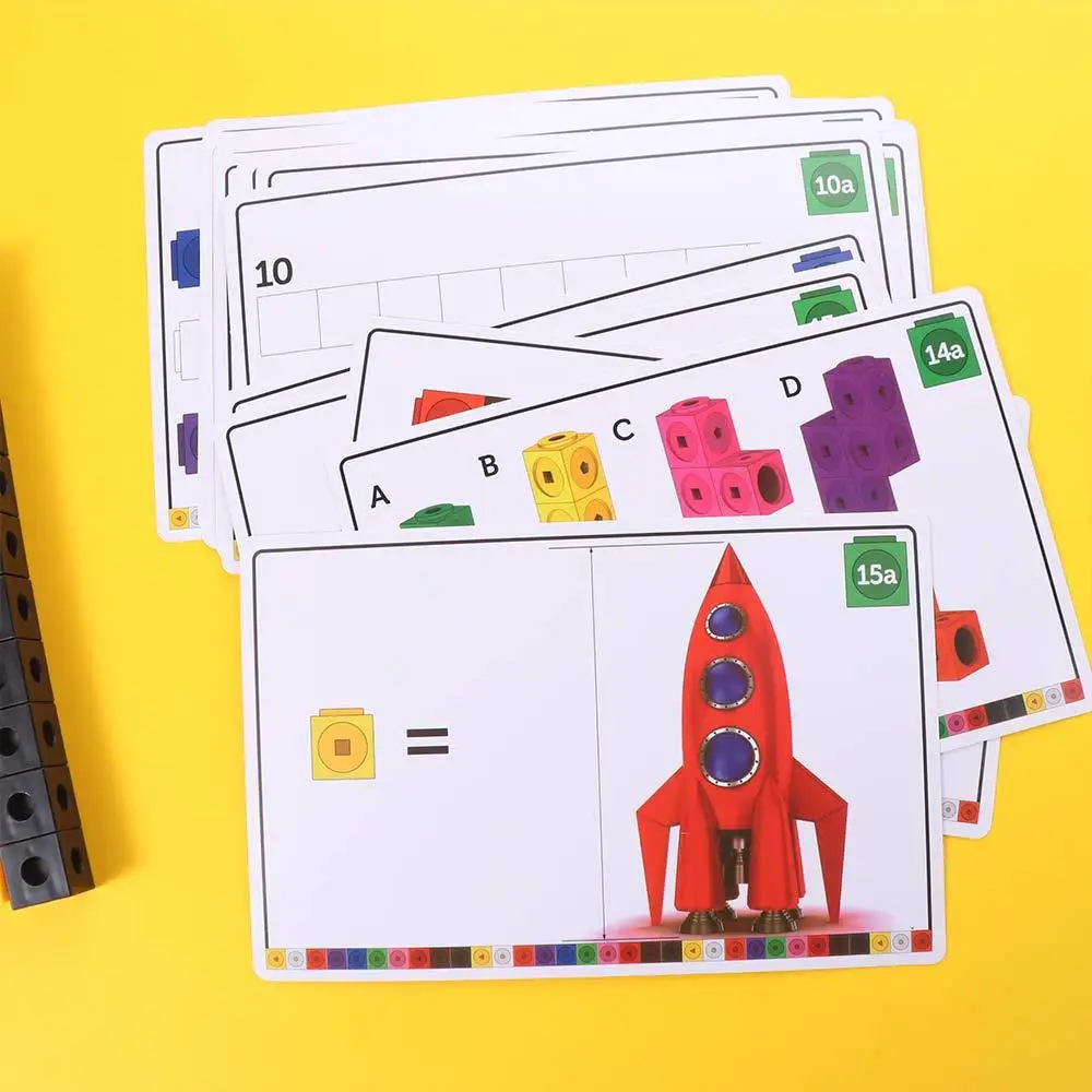 Montessori cubo quebra-cabeça blocos de construção multilink contagem empilhados diy blocos de construção cubo modelo aprendizagem