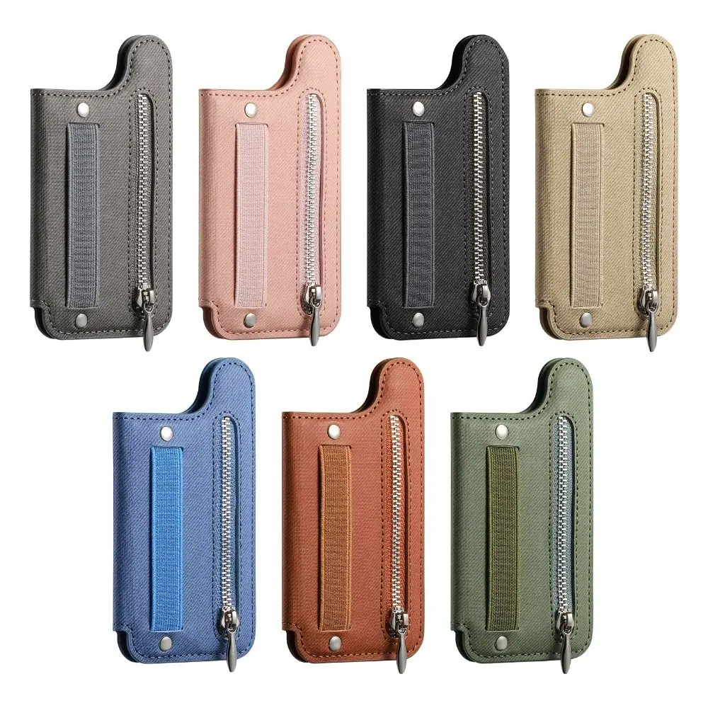 PU Leather Phone Card Bag with Wrist Strap RFID Blocking Phone Wallets Self-adhesive Phone Card Slot Holder Phone Accessories