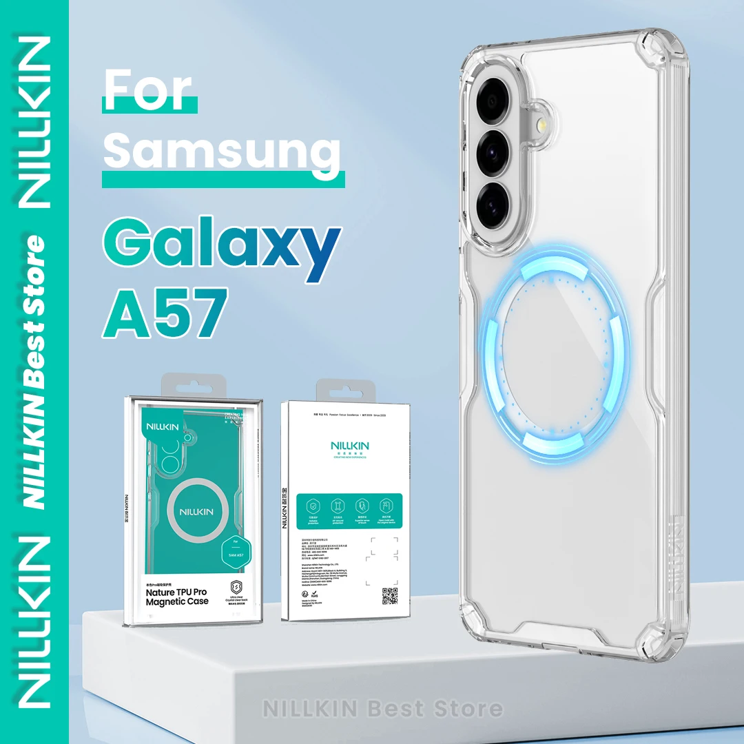 

Nillkin For Samsung Galaxy A57 Magnetic Phone Case Tpu+Pc 360 Airbag Shockproof Hd Transparent Full Coverage Hard Clear Cover