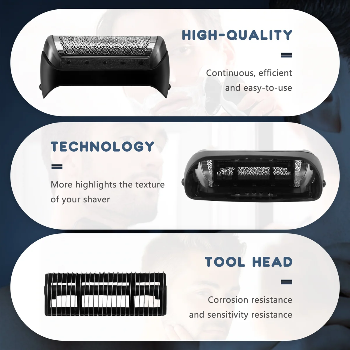 Foil and Cutter Fits para Braun, Substituição, 10B, 20B, 1000 Series, Cruzer 1, 2, 3, 4, Z20, Z30, Z40, Z50, Z60, 2615, 2675, 2775