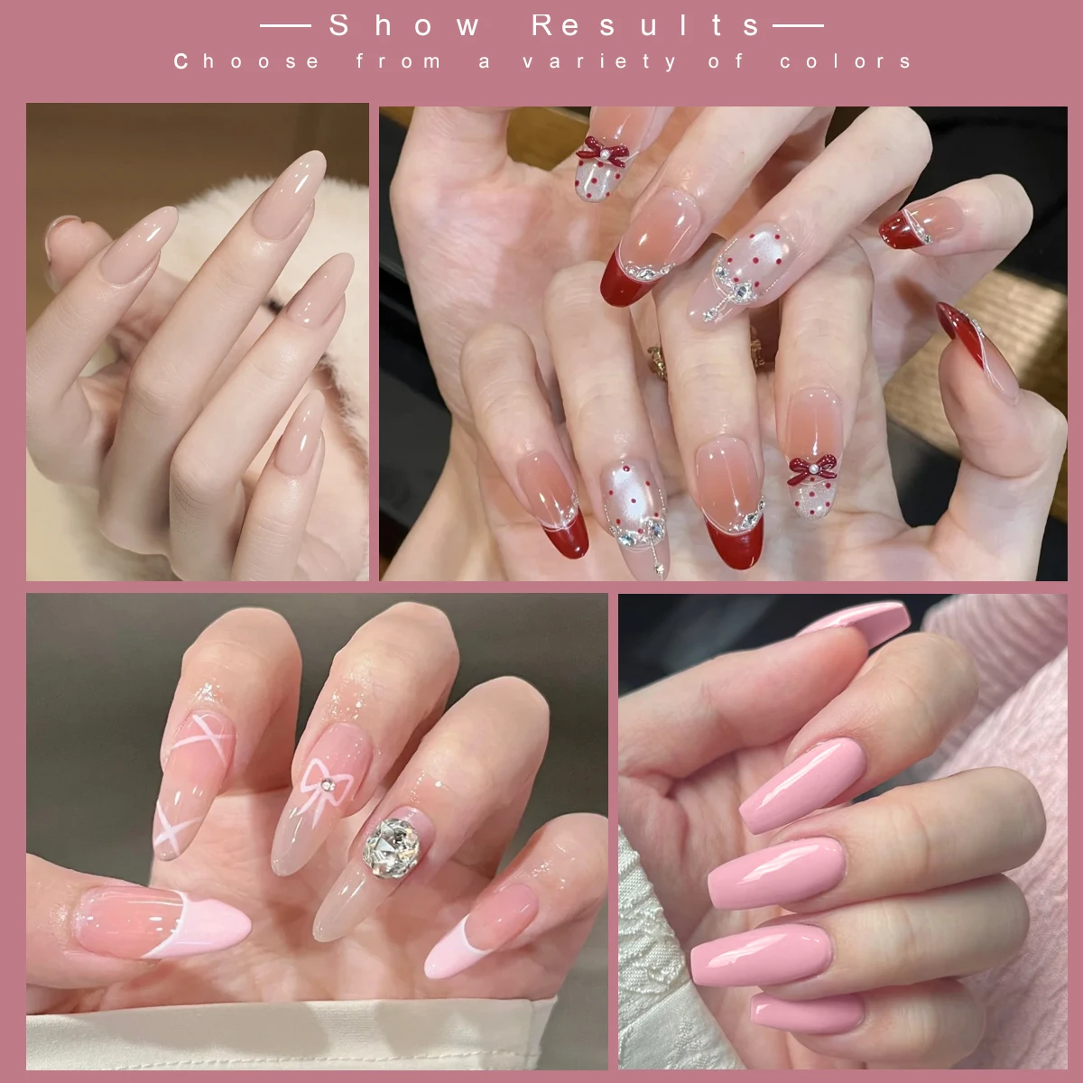 مجموعة طلاء أظافر جل نصف دائرية مكونة من 6 قطع - ألوان زاهية للربيع والصيف، مجموعة فنية أظافر LED شبه دائمة قابلة للتقشير مع P #2