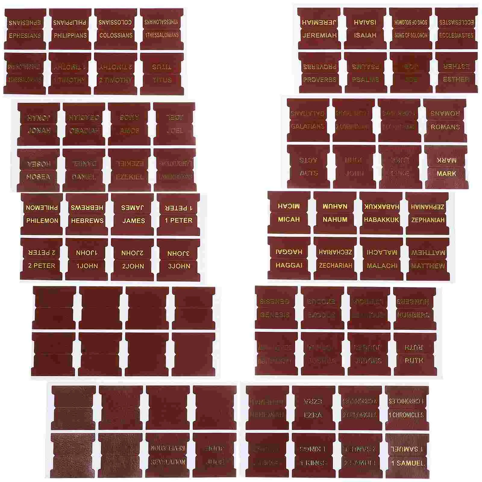 10 Sheets Laminated Bible Tabs Index Tags Bronzing for Study Journaling Supplies