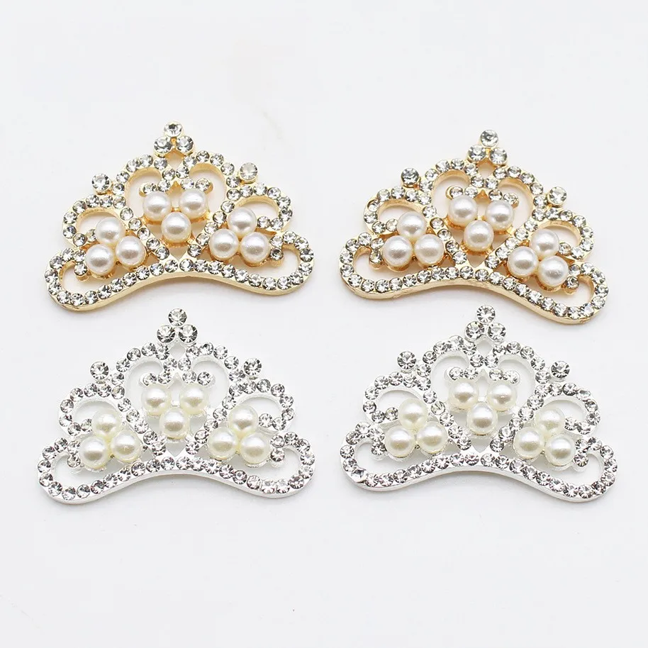 5Pcs alloy crown European and American creative jewelry diamond pearl crown accessories Diy mobile phone shell accessories