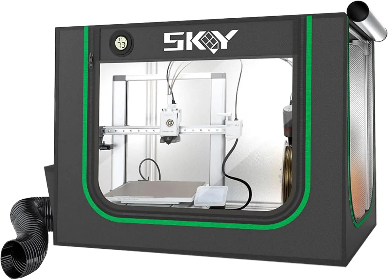 3D Printer Enclosure with LED Light, Iron Frame, Fan Kit, Thermo-Hygrometer, Fireproof Dustproof Cover, 850x580x580mm