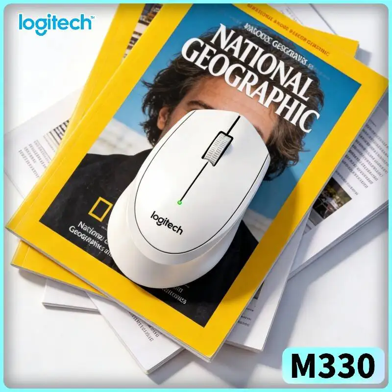 Logitech M330 Wireless Silent Mouse 2.4GHz Cordless 10m Range Firm Glide for Laptop PC Mac Workbench Stand