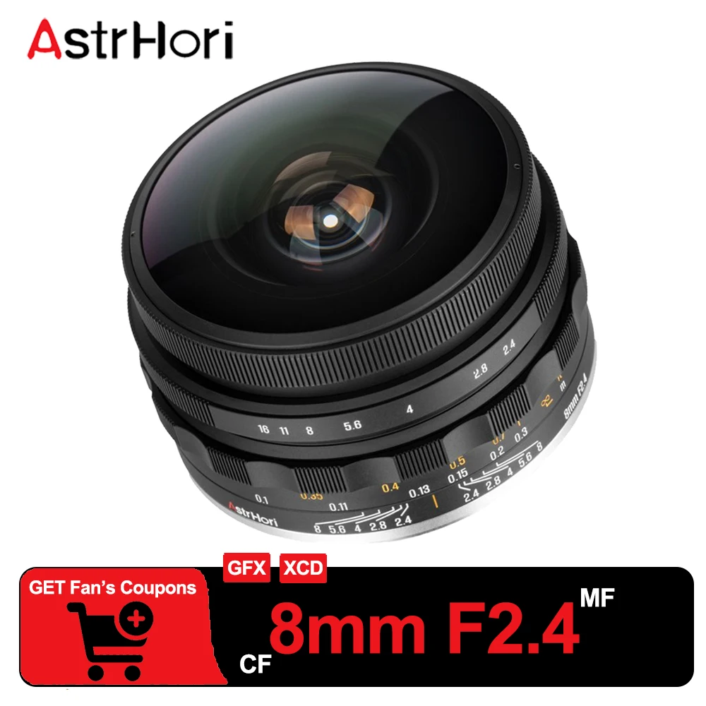 AstrHori 8mm F2.4 Circular Fisheye Lens Wide Angle Large Aperture Manual Focus Camera for Fuji GFX Hasselblad XCD