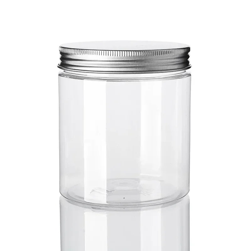 20 stücke 250 ml Klare Leere Kunststoff PET Lagerung Jar Mit Gold/Silber Aluminium Deckel Kosmetische Gesicht Creme Lebensmittel behälter Hause