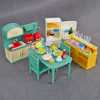1:12 Miniature Furniture Forest Family Kitchen Toy Dining Table Dollhouse Accessories Bathroom Pretend Play For Girl Gifts Toys 6