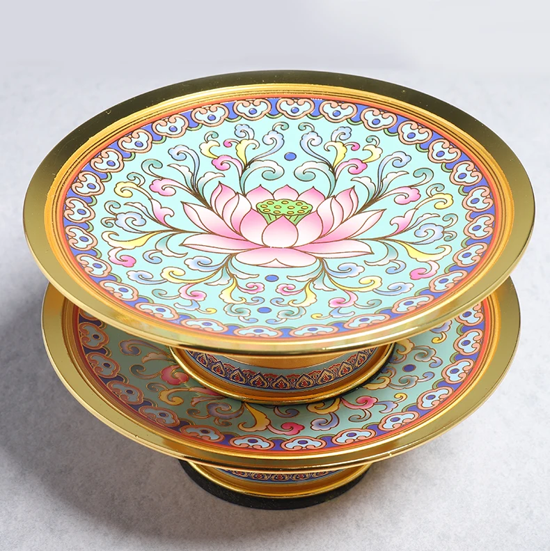 مجموعة أدوات بوذية عالية الجودة معبد المنزل ضريح عبادة الثروة بوذا الله مصباح مبخرة صواني أكواب الماء المقدس #3