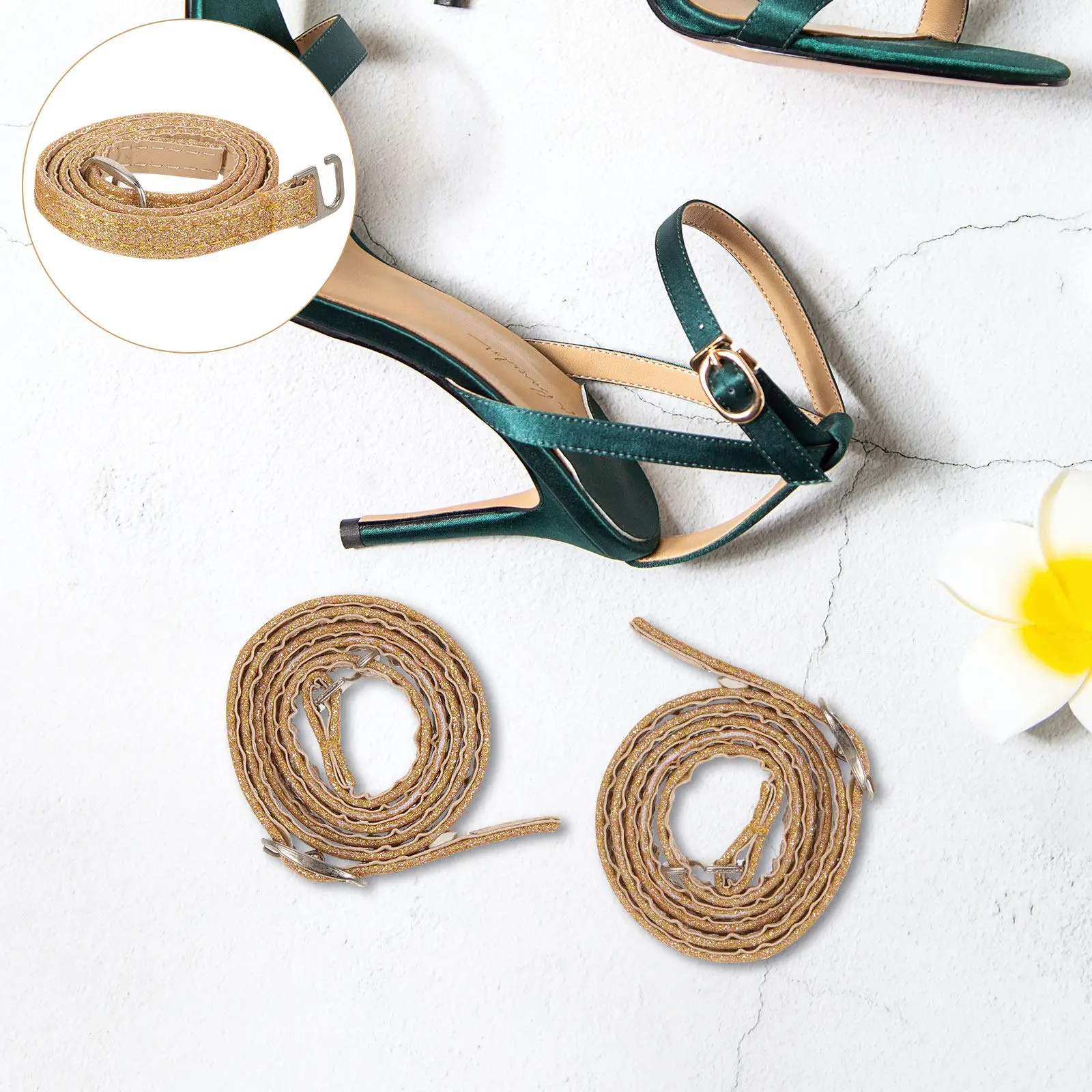 1Pair High Heel Shoe Straps Detachable Buckle Adjustable Replacement Ankle Straps for Women Formal Party Wedding Cocktail