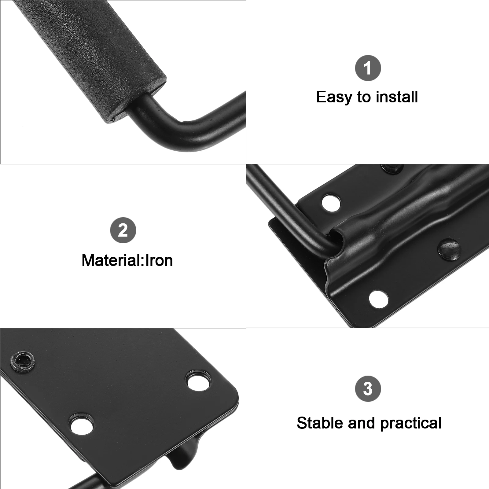 

2Pcs Durable Metal Tool Box Handles Spring Loaded Design Easy Install for Storage Chests and Crates Carry Handle