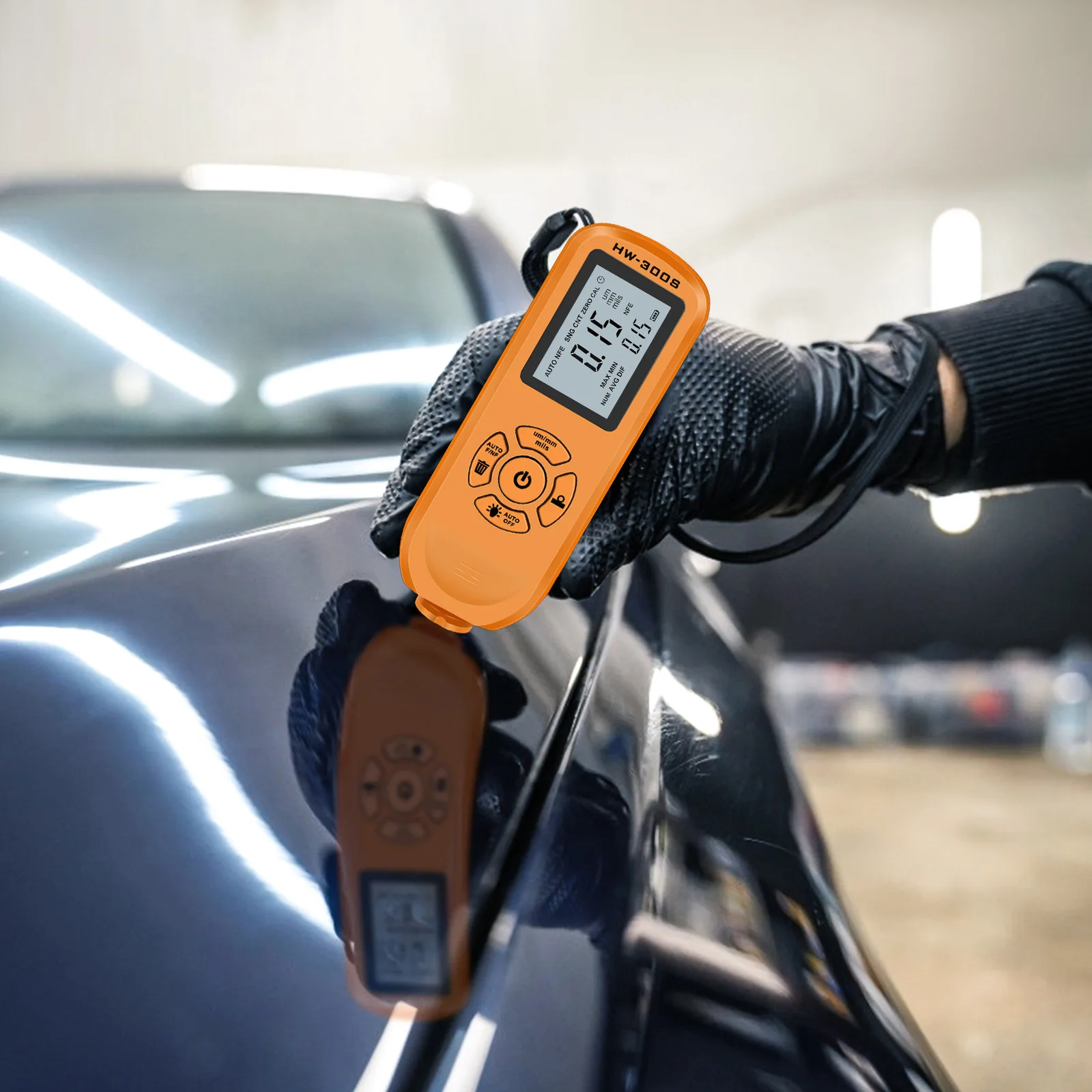 Portable HW-300S Paint Thickness Gauge Dual Use Car Coating Dry Film Powder Layer Thickness Detector