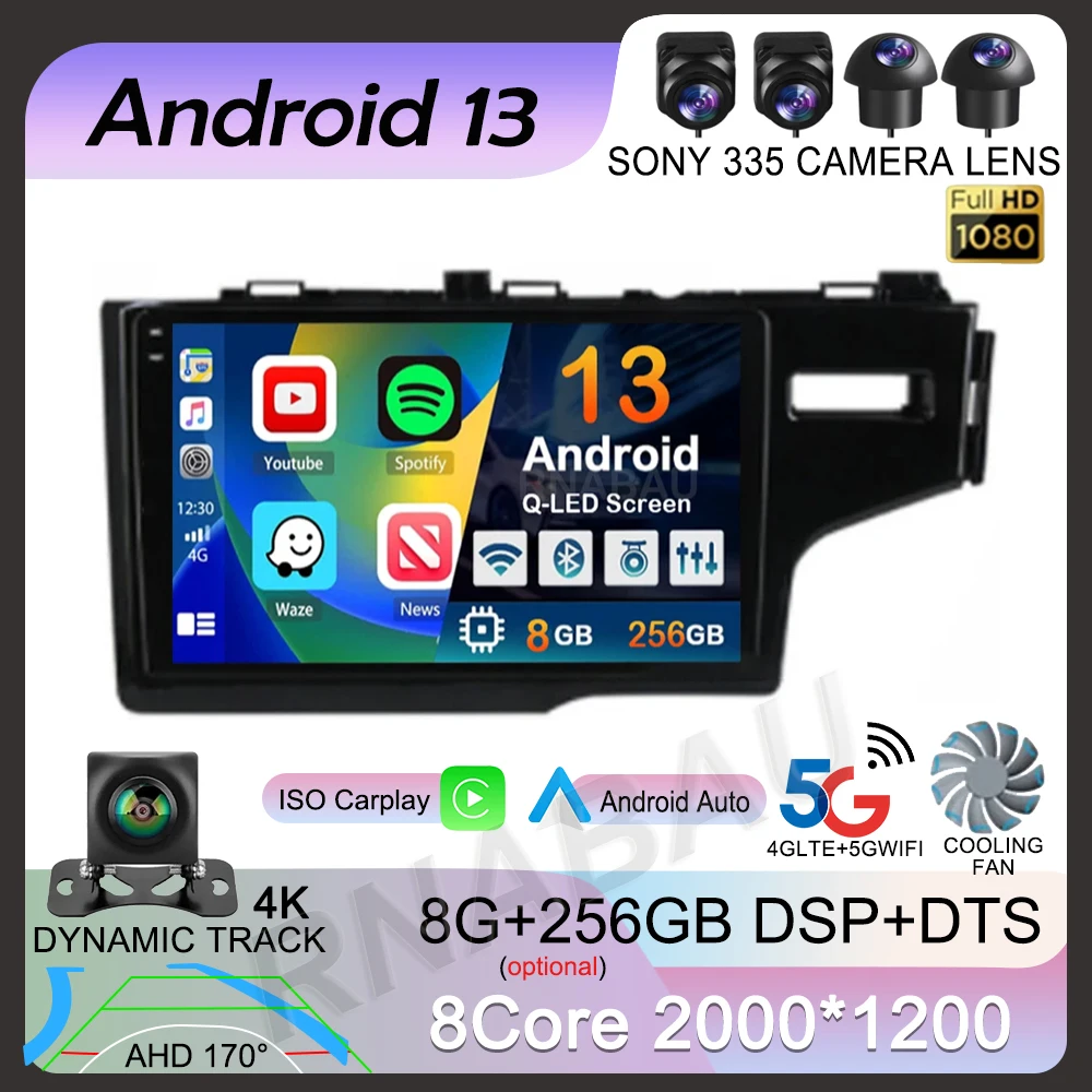 

Android 13 Carplay Car Radio For Honda Jazz 3 2015-2020 Fit 3 GP GK 2013-2020 RHD Multimedia Video Player Stereo GPS Head Unit