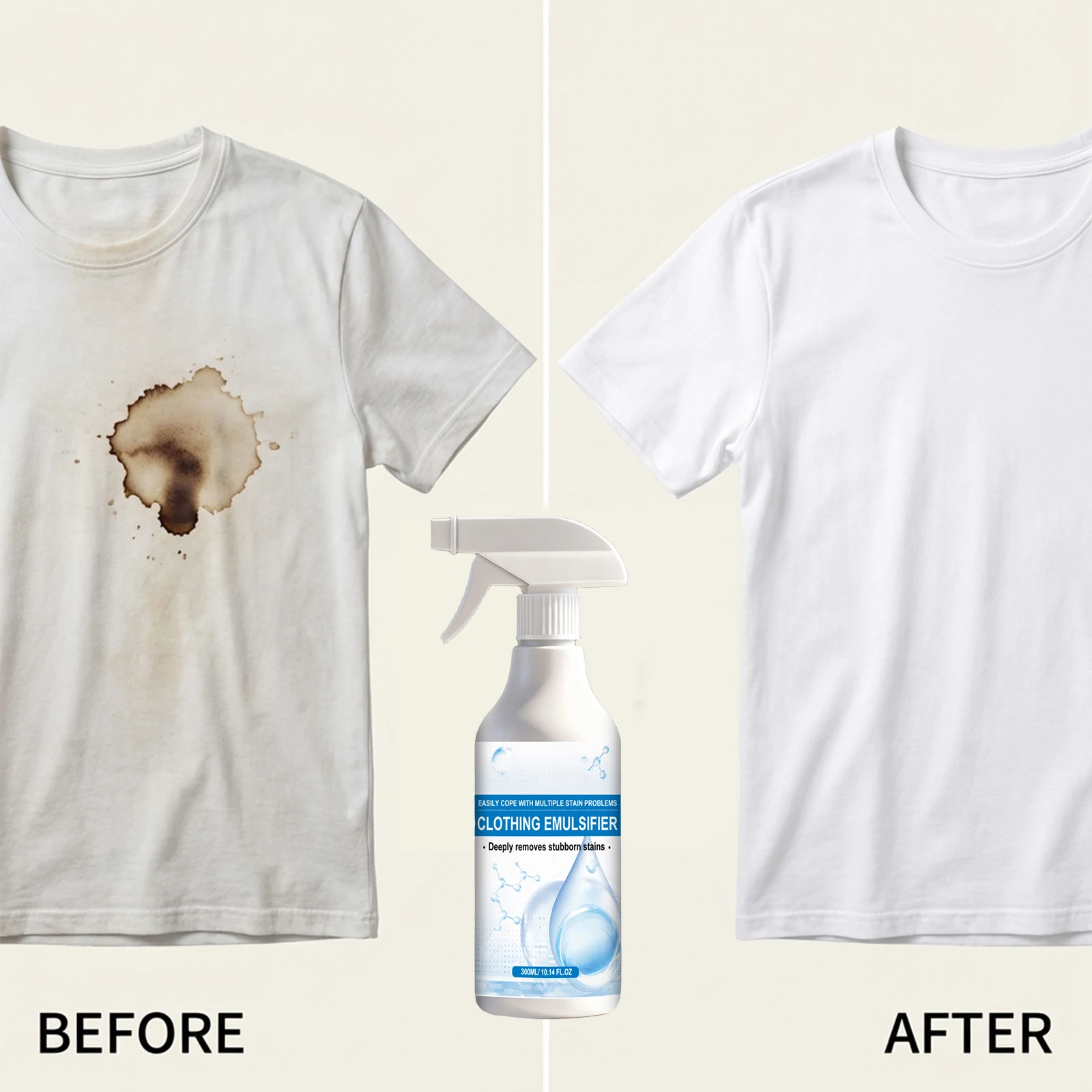 300ML Clothing Emulsifier Stain Remover Tough Stains Clothes Cleaner Laundry Detergent Active Enzyme Laundry Clothes Cleaner