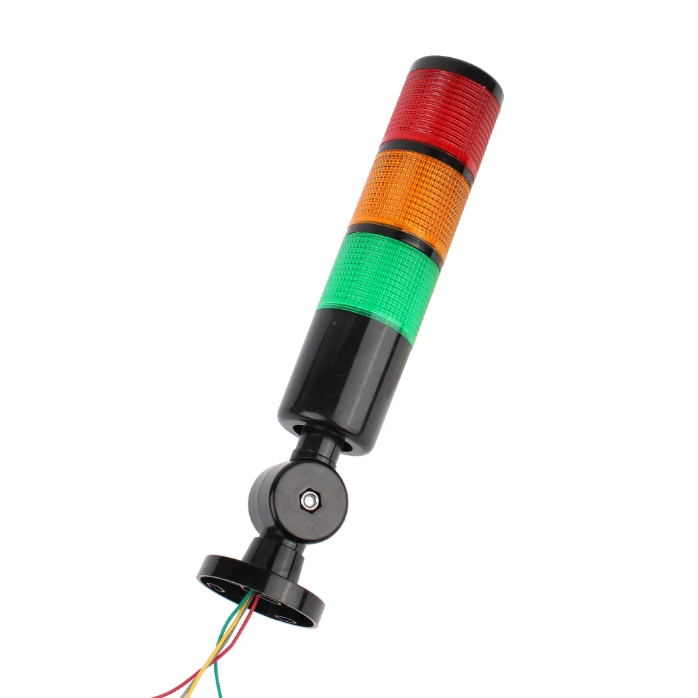 3 ชั้น 12V 24V 110V 220V สีแดงสีเขียวสีเหลืองอุตสาหกรรม Tower ไฟเตือน H50 ไฟแสดงสถานะแสงคงที่