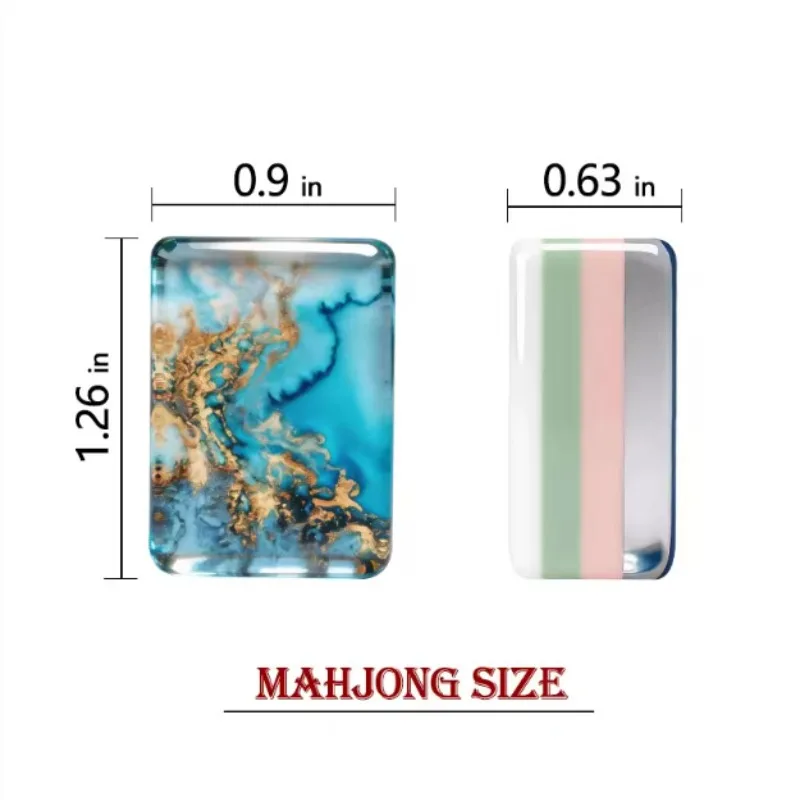 Ocean‑Themed 4‑Layer Acrylic American Mahjong Set, Hand‑Play Mah Jongg Tiles for Family Party Leisure Game