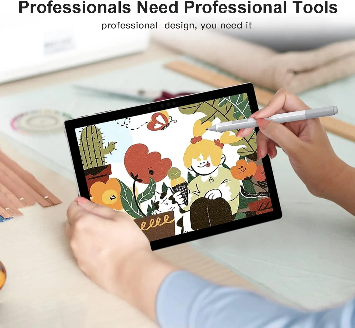 Lápiz óptico para Surface Pro 8/X/7/6/5/4/3/Surface 3/go 2/go 3/Book/Laptop/Studio bolígrafo de tableta con sensación de Motor háptico