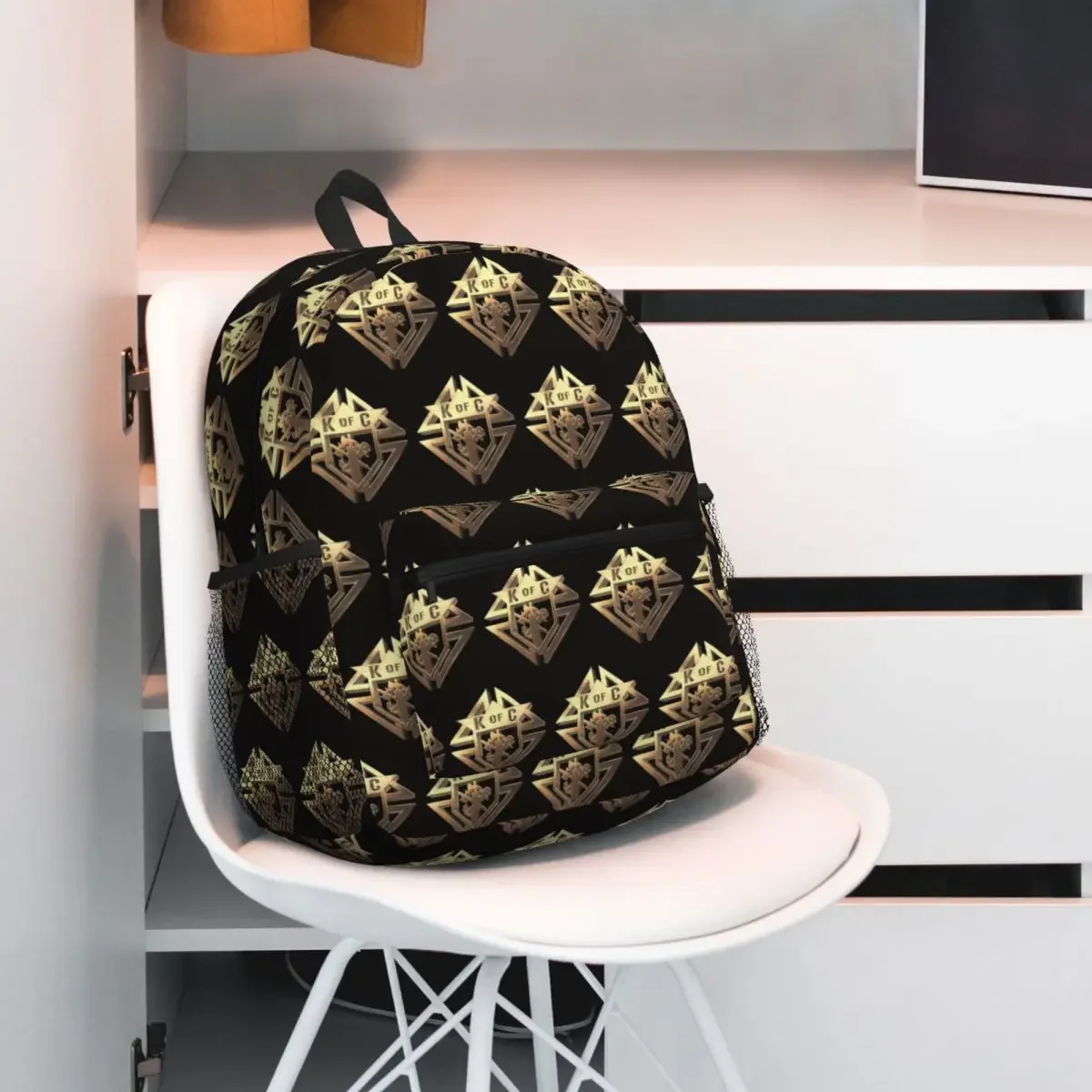 Knights Of Columbus Logo Student Backpack School Bag Hiking Travel Daypack for Men Women Fashion Bookbag Shoulder Bags