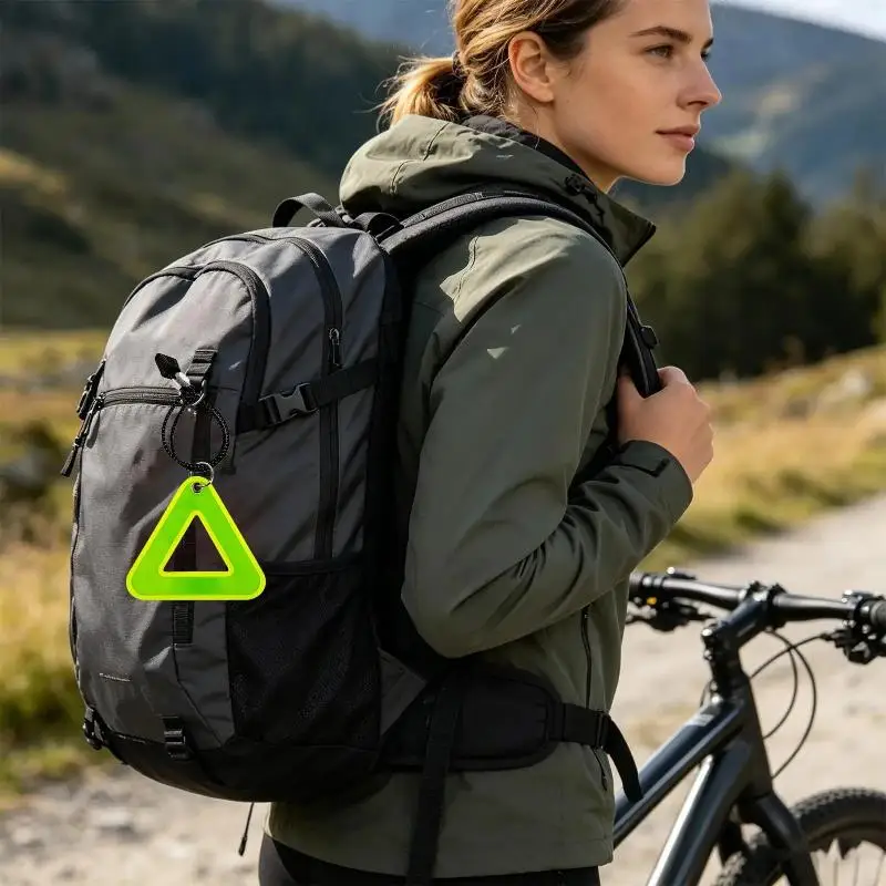 New Multifunctional Elastic Reflective Triangle Sign Bicycle Hanging Reflector Night Riding Safety Warning Tag Safety Protect