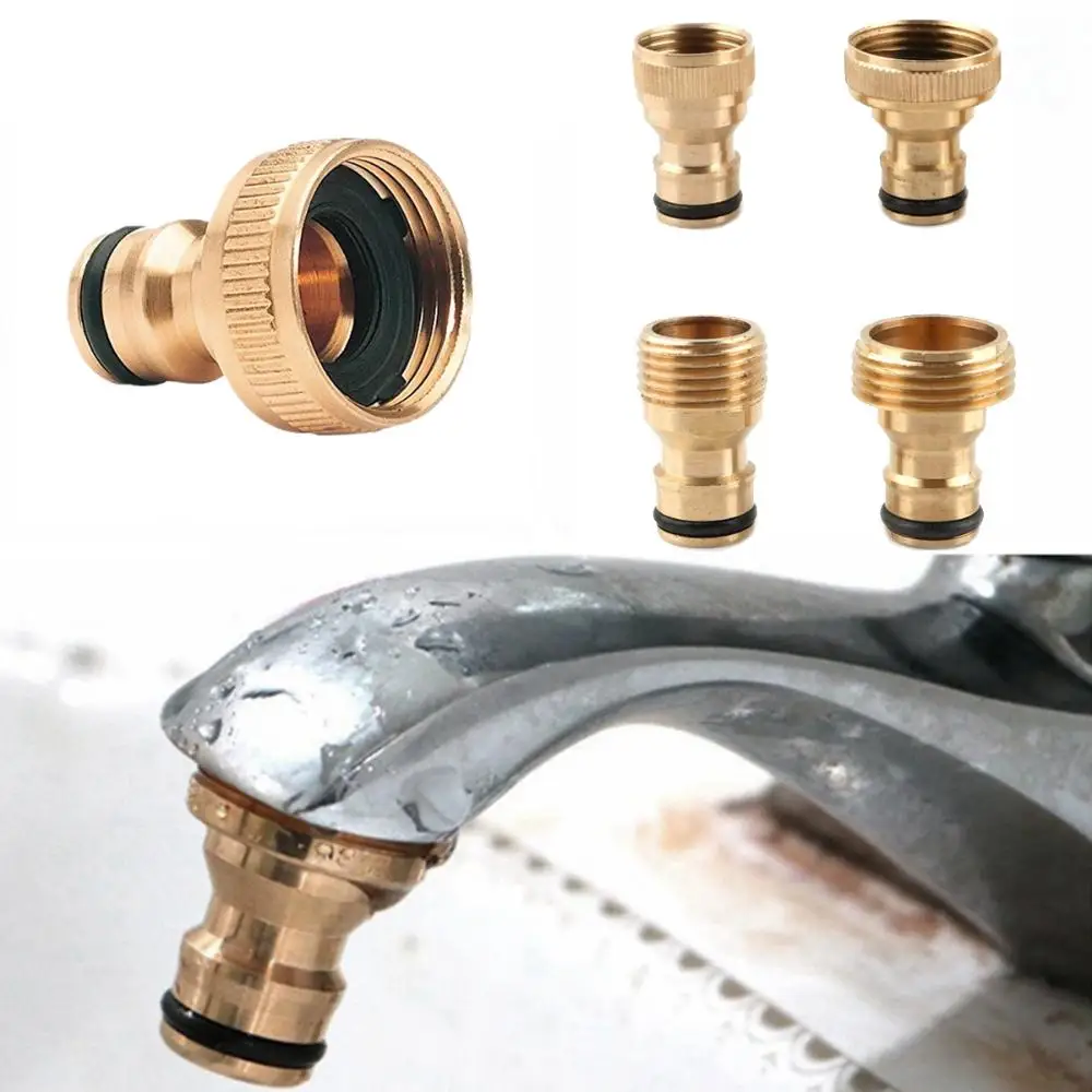 

Car Washing 1/2 3/4 1 Inch Irrigation Brass Garden Faucet Water Joints Thread Quick Connector Hose Fitting Nozzle Adapter