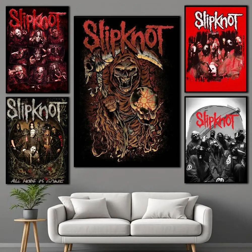 

Nu-Metal Slipknot BAND Poster Self-adhesive Art Waterproof Paper Sticker Coffee House Bar Room Wall Decor