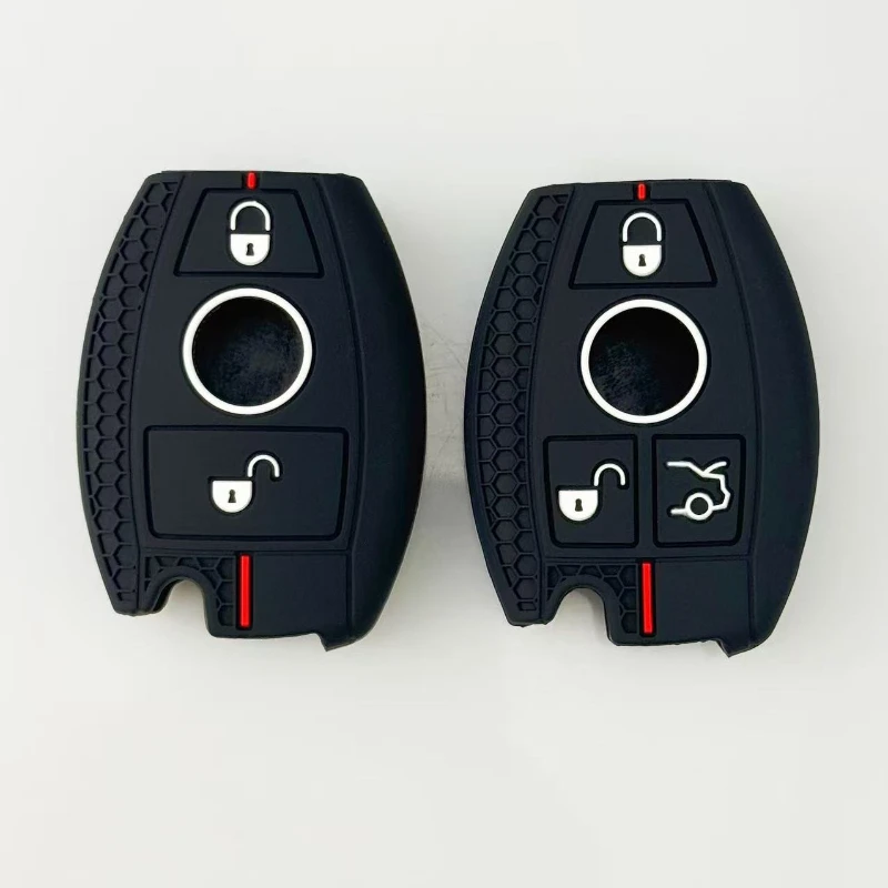 1pc Car Key Case Compatible with Mercedes-Benz C260L Honeycomb Pattern GLE350 GLA200 C-Class GLC300L Silicone Protective Cover