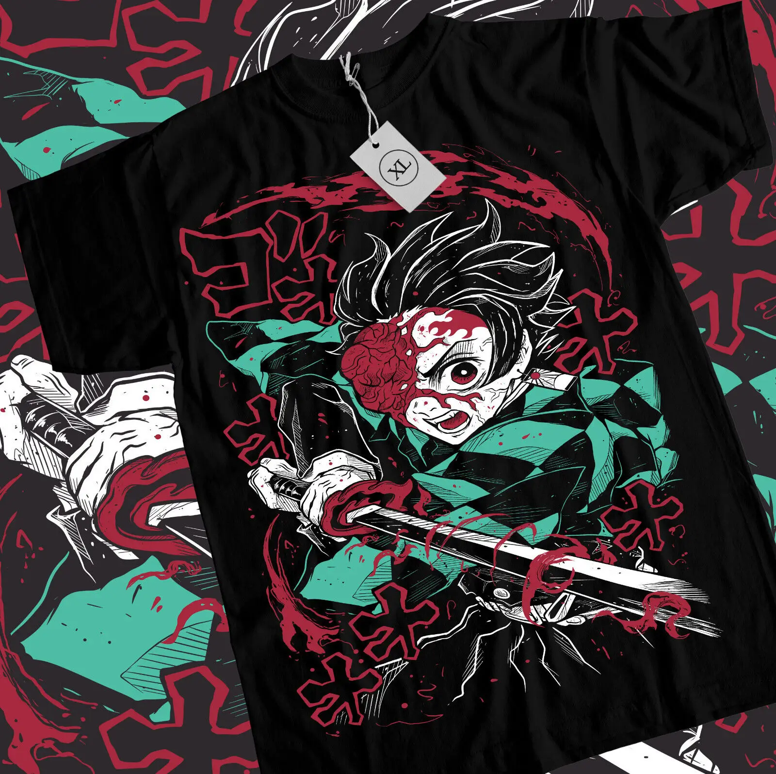 

Футболка Tanjiro Demon Slayer Kimetsu No Yaiba Аниме Манга Nezuko, все размеры