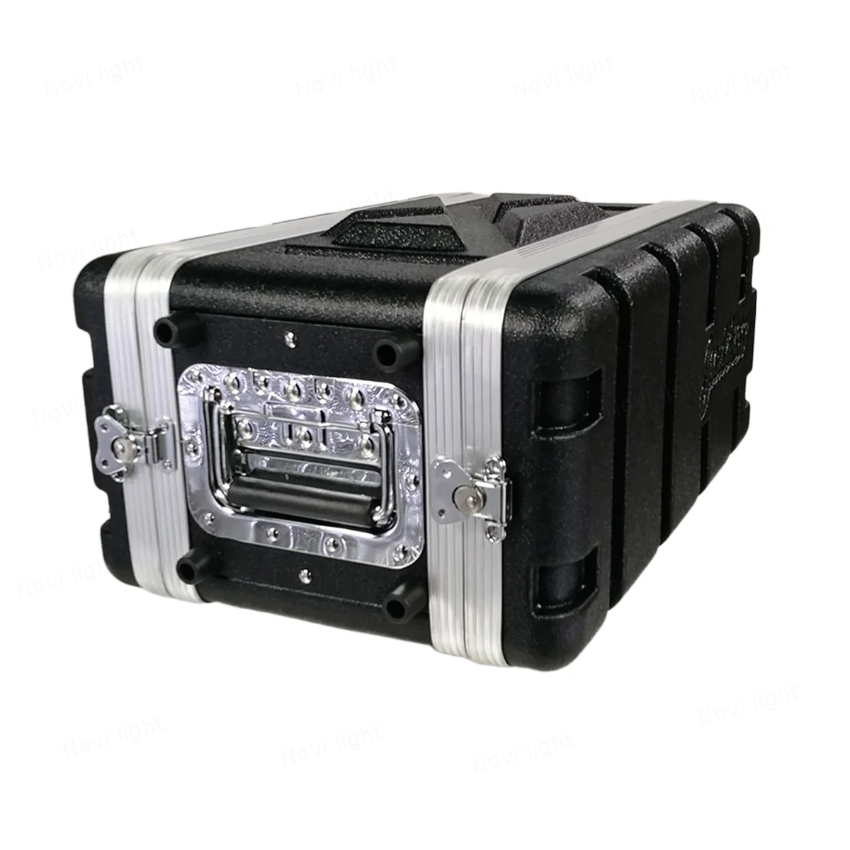 Portable ABS Cabinet with Main Body Depth 210mm, Aviation Box Chassis Rack Shockproof Case for 19 inch Receiver